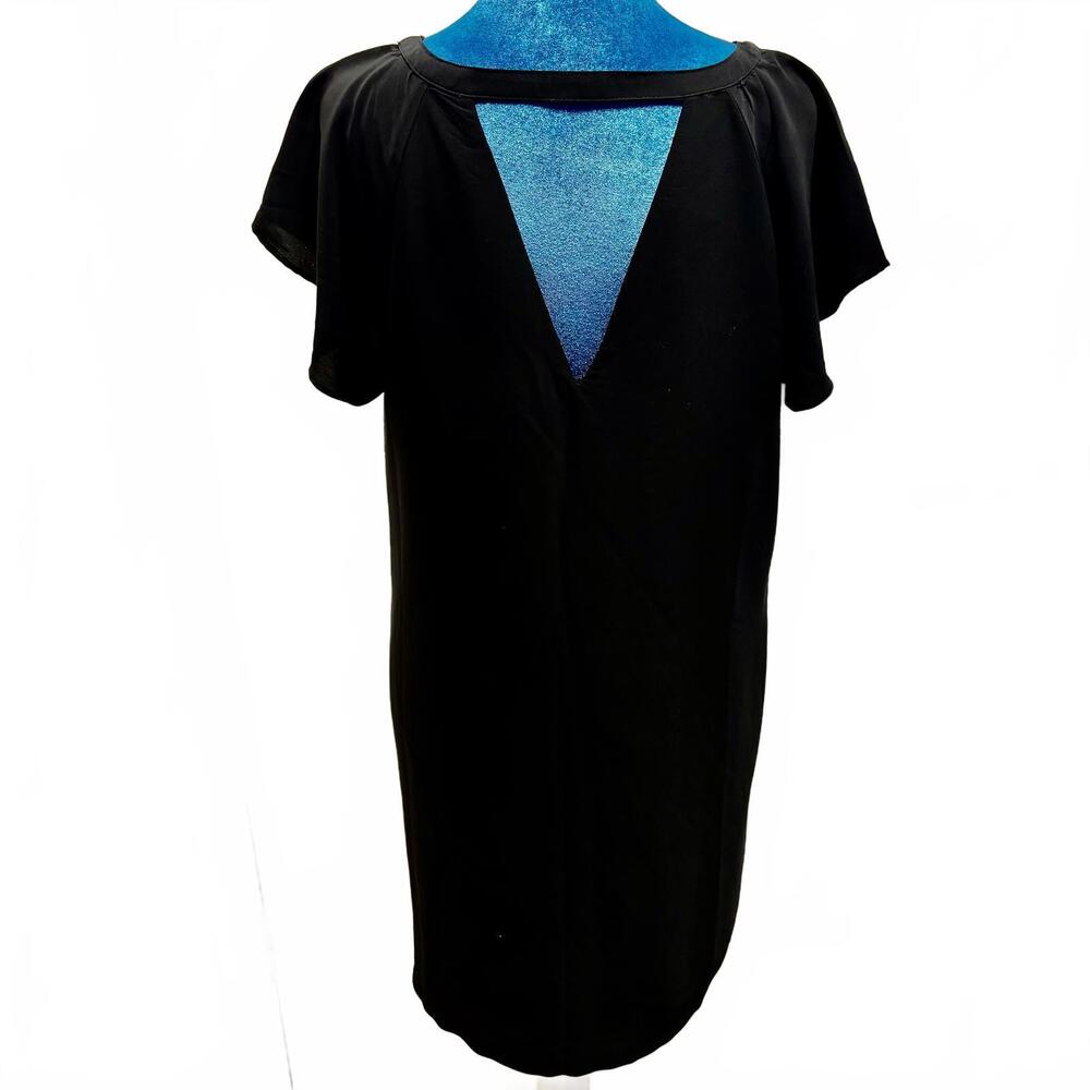 Abercrombie & Fitch Silky Black V-Back Dress Flutter Sleeve - Picture 2 of 8